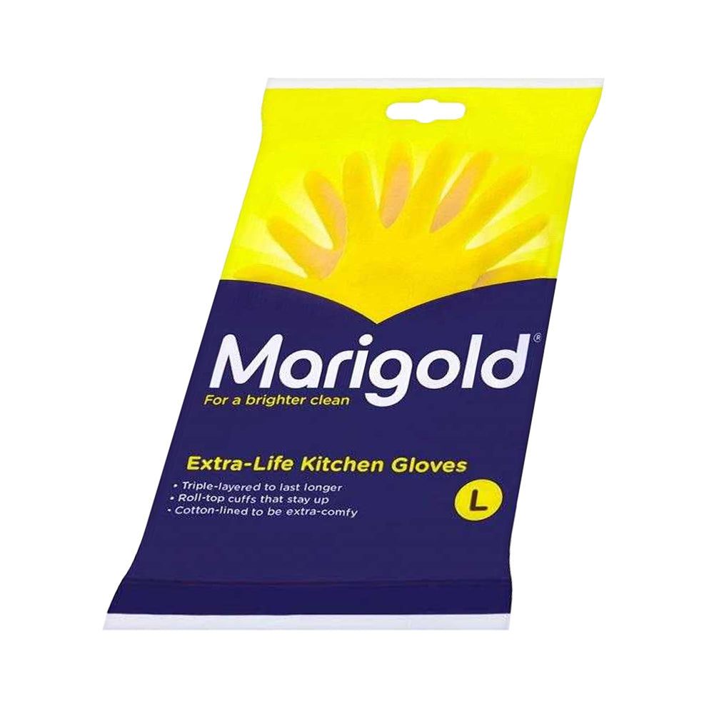 One Colour - Back - Marigold Extra-Life Kitchen Gloves Large