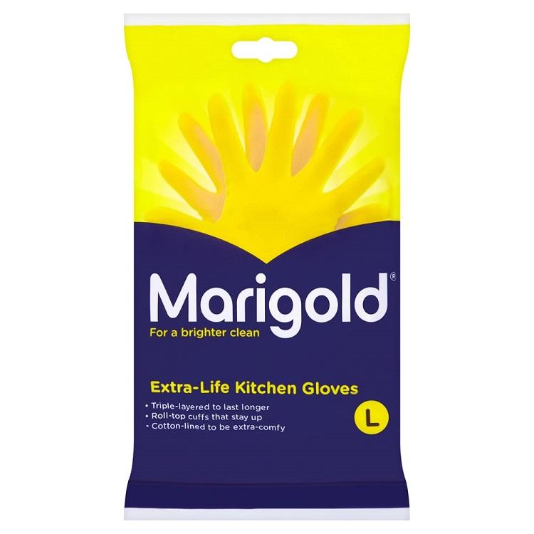One Colour - Front - Marigold Extra-Life Kitchen Gloves Large