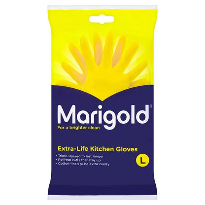 One Colour - Front - Marigold Extra-Life Kitchen Gloves Large
