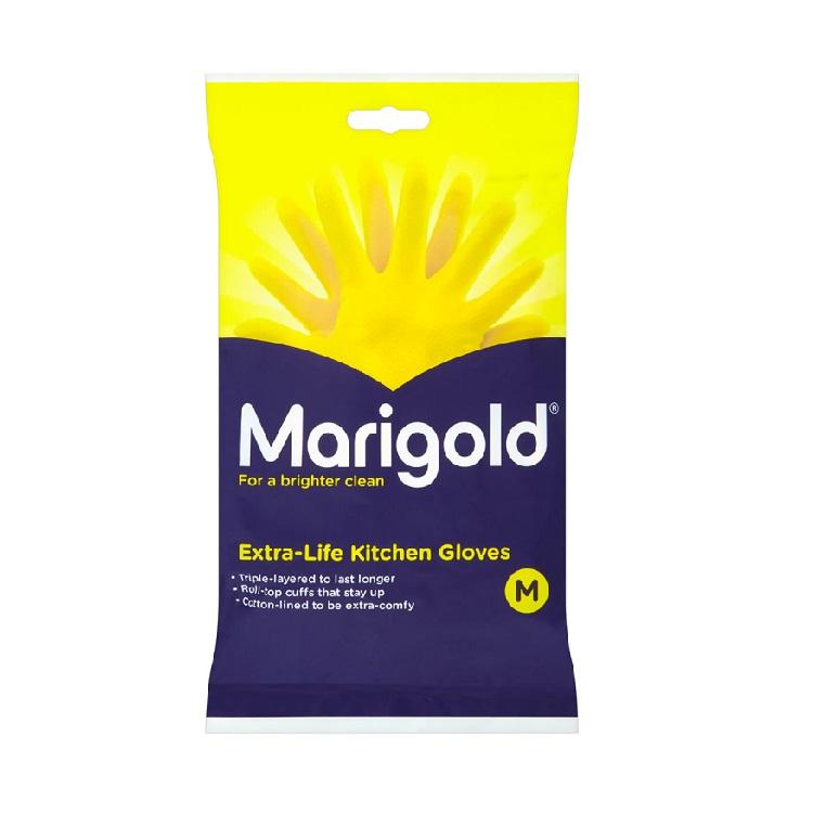 One Colour - Front - Marigold Extra-Life Kitchen Gloves Medium