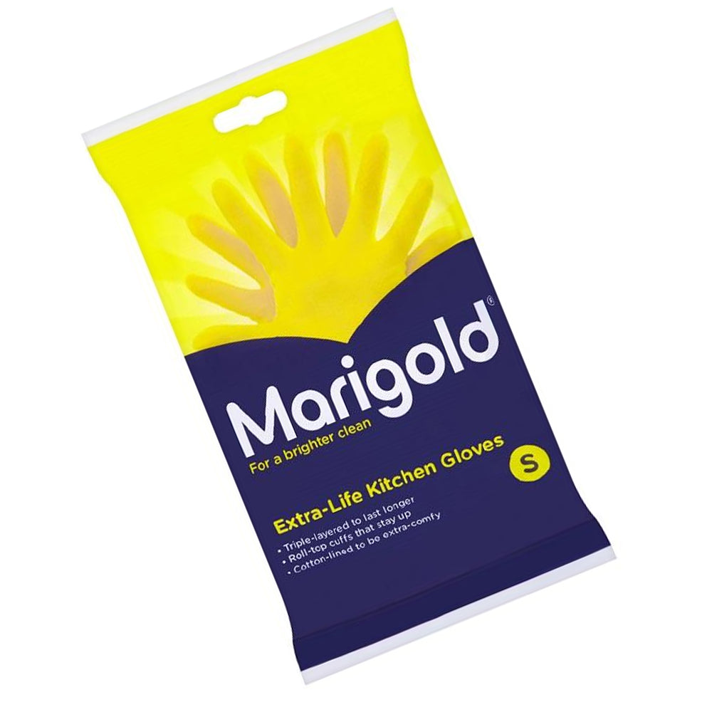 One Colour - Back - Marigold Extra-Life Kitchen Gloves Small