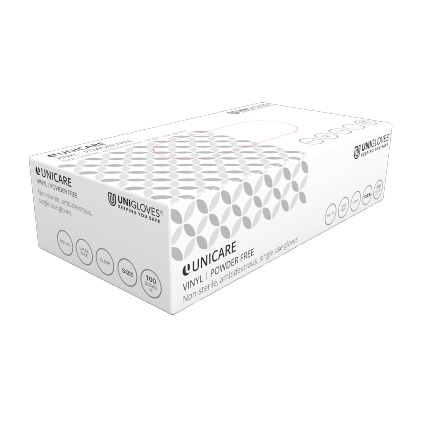 One Colour - Back - Disposable Vinyl Glove Powder Free Clear Medium 100pk