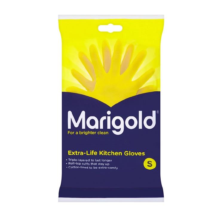 One Colour - Front - Marigold Extra-Life Kitchen Gloves Small