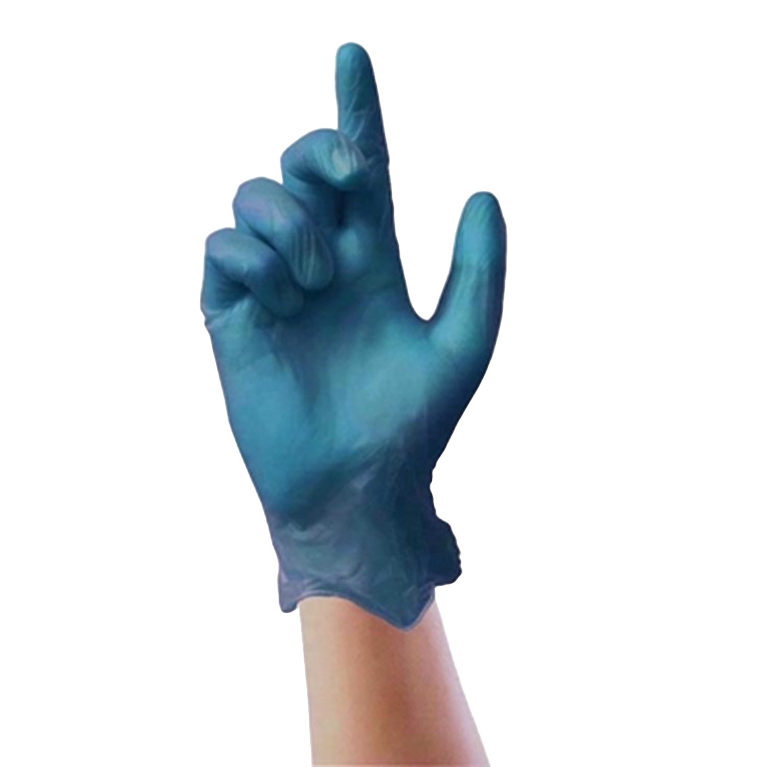 One Colour - Front - Disposable Vinyl Glove Powder Free Clear Blue Large 100pk