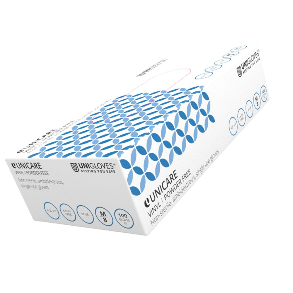 One Colour - Back - Disposable Vinyl Glove Powder Free Clear Blue Extra Large 100pk