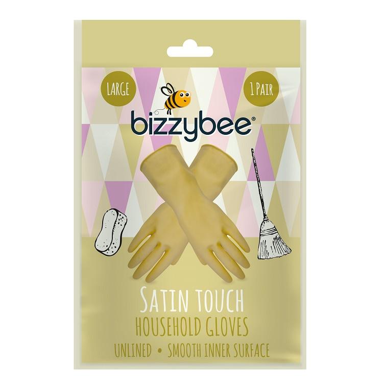 One Colour - Front - Bizzybee Satin Touch Unlined Household Gloves Large