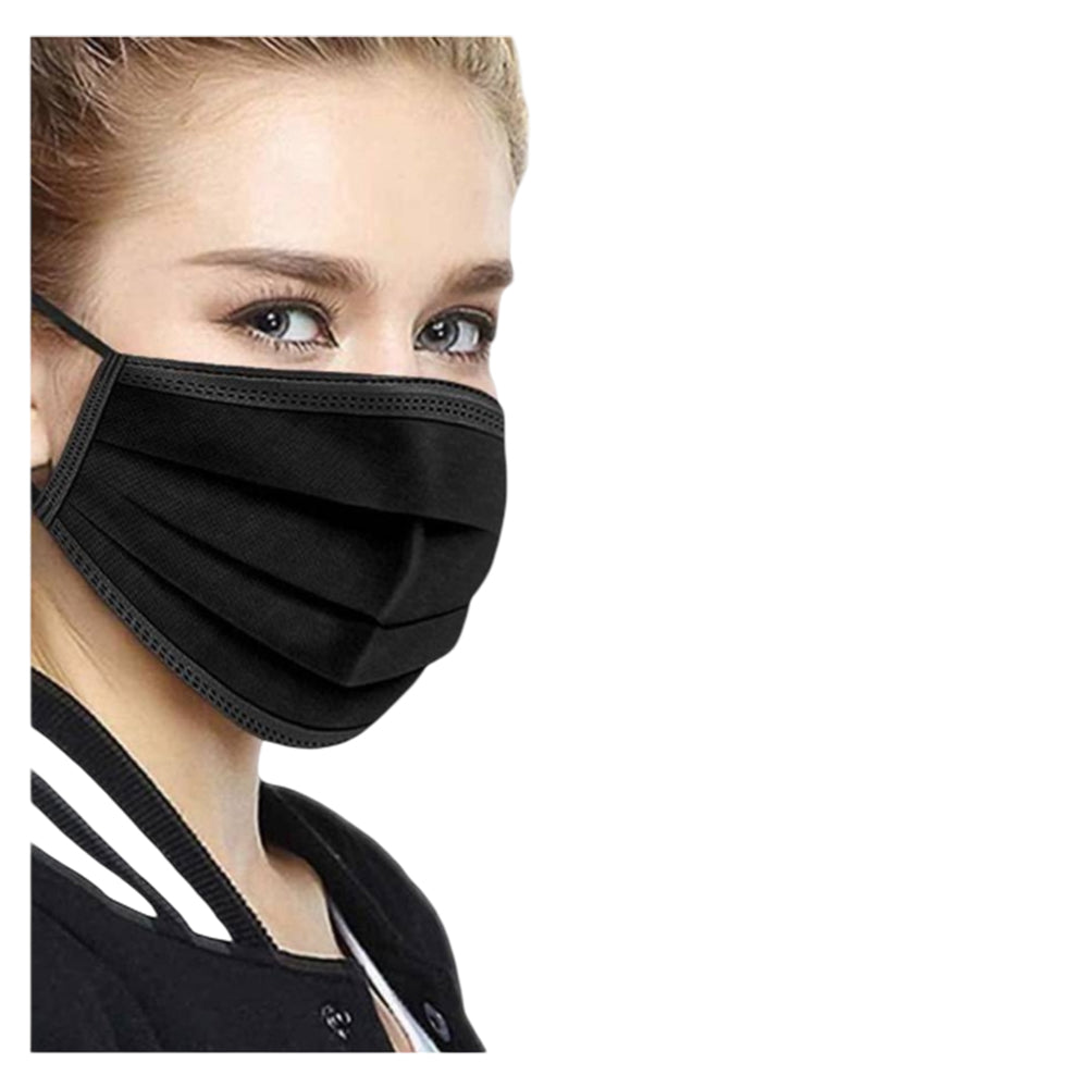 One Colour - Lifestyle - Disposable Face Mask 3ply Black 50pk