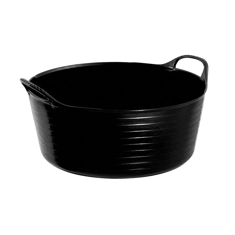 One Colour - Front - Red Gorilla Tubtrug Small Shallow Black 15L