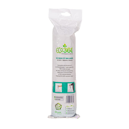 One Colour - Back - Eco360 Extra Strong Kitchen Drawstring Bin Liners 20L 20pk