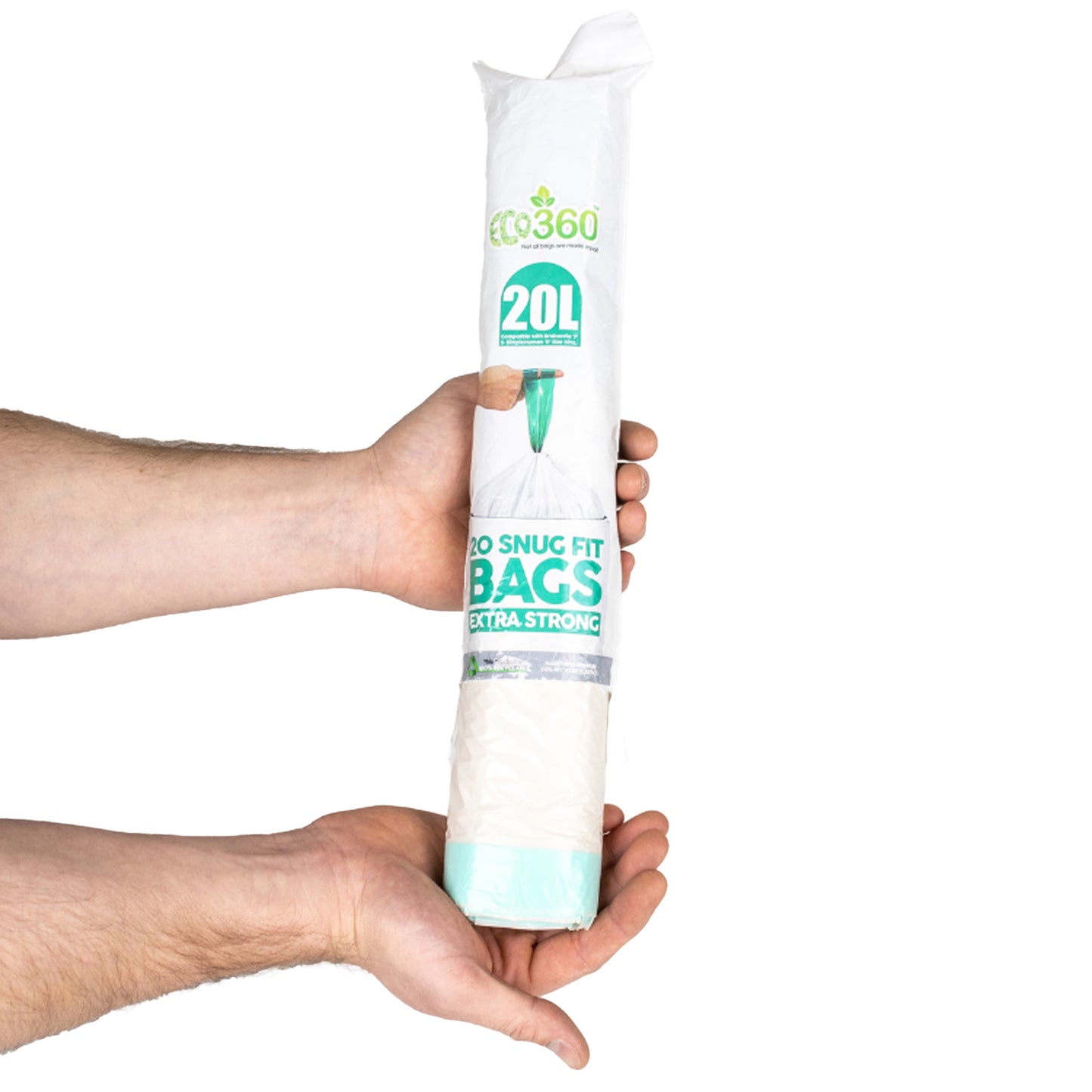 One Colour - Front - Eco360 Extra Strong Kitchen Drawstring Bin Liners 20L 20pk