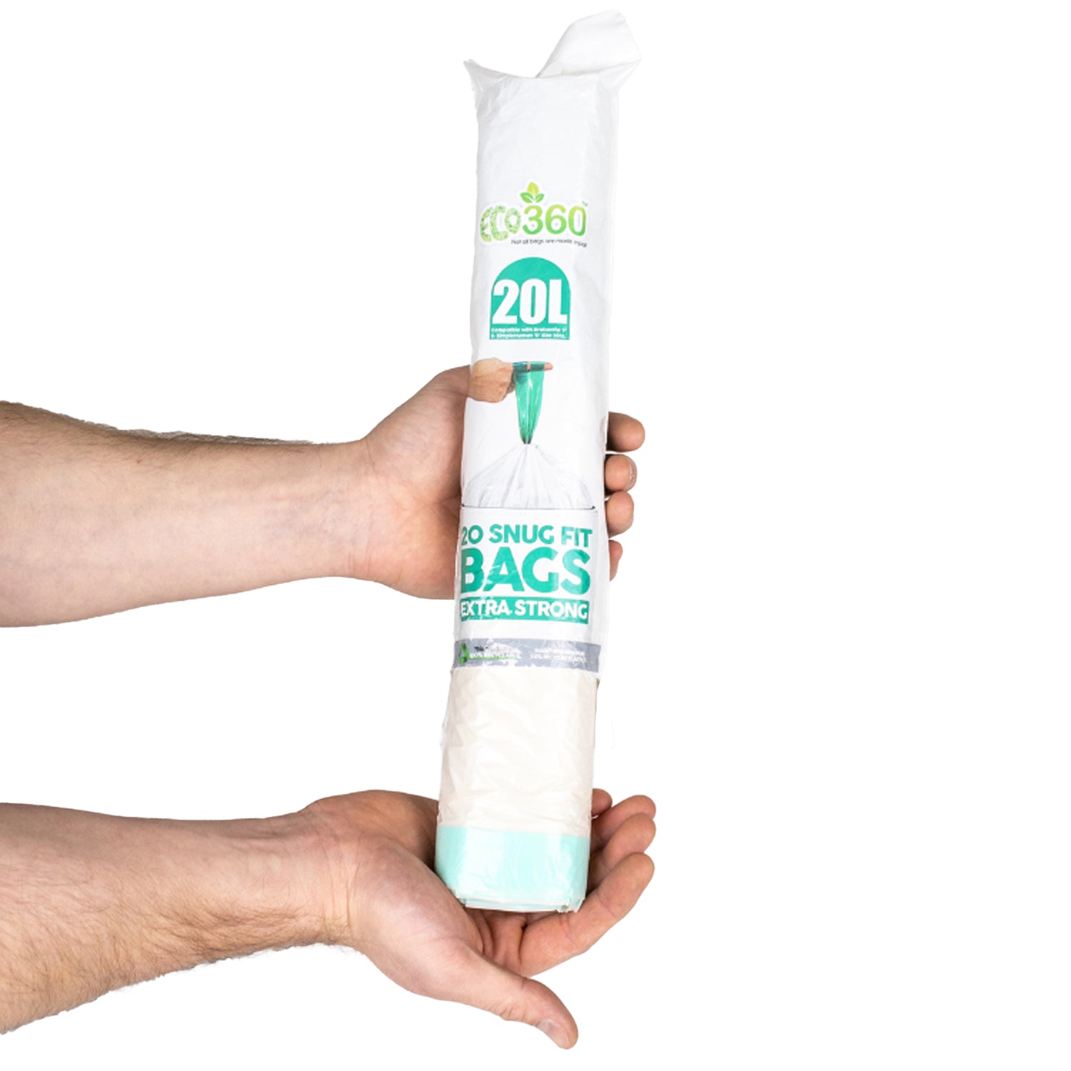 One Colour - Front - Eco360 Extra Strong Kitchen Drawstring Bin Liners 20L 20pk