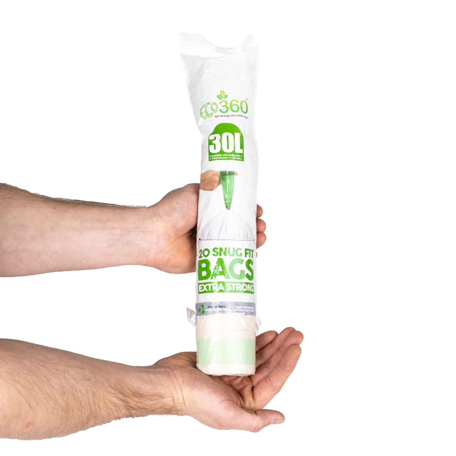 One Colour - Side - Eco360 Extra Strong Kitchen Drawstring Bin Liners 30L 20pk