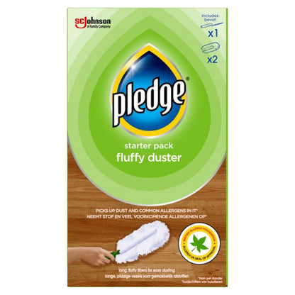One Colour - Back - Pledge Fluffy Duster Starter Pack 1 Wand 2 Refills
