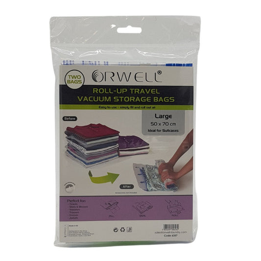One Colour - Front - Orwell Roll-Up Travel Vacuum Storage Bags Large 50 x 70cm 2pk