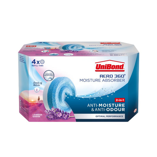 One Colour - Front - UniBond Aero 360 Moisture Absorber Refill Lavender 4pk