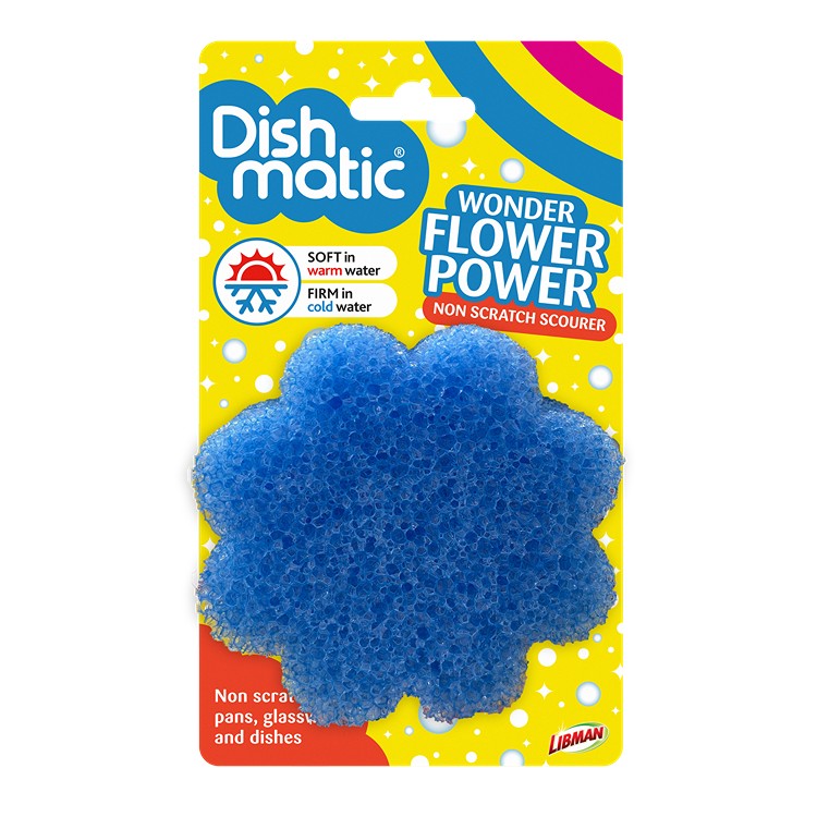 One Colour - Back - Dishmatic Wonder Flower Power Pink or Blue