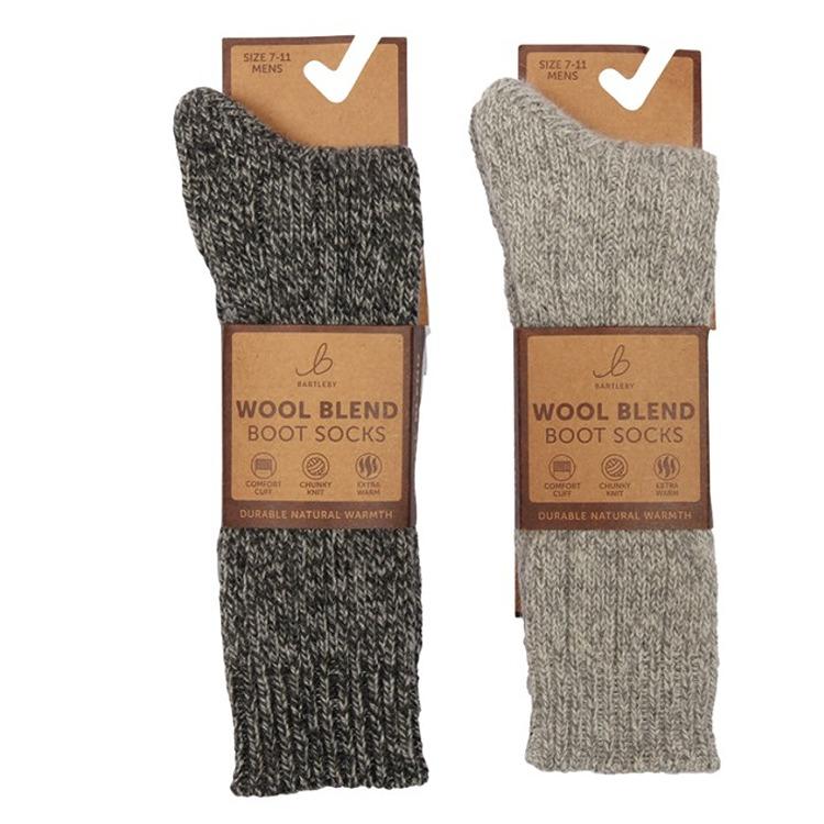 One Colour - Front - Men's Wool Outdoor Boot Socks One Pair Size 7-11