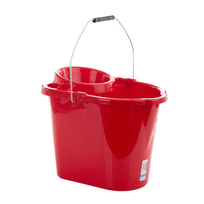 One Colour - Front - Leecroft Budget Oblong Mop Bucket Red 14L