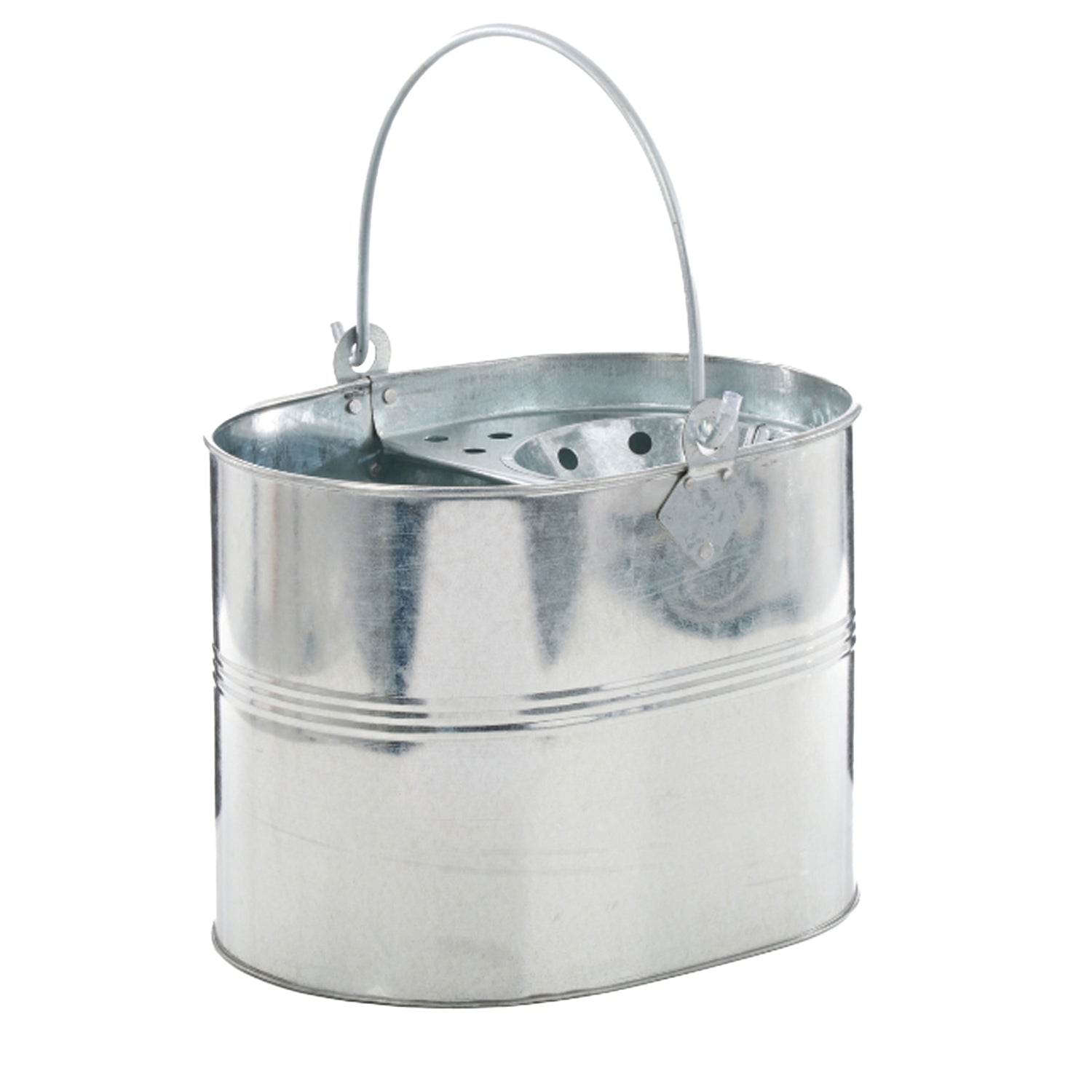 One Colour - Front - Leecroft Heavy Duty Galvanised Mop Bucket