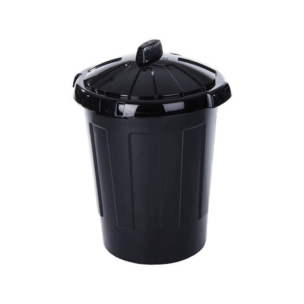 One Colour - Back - TML Black Dustbin 80L
