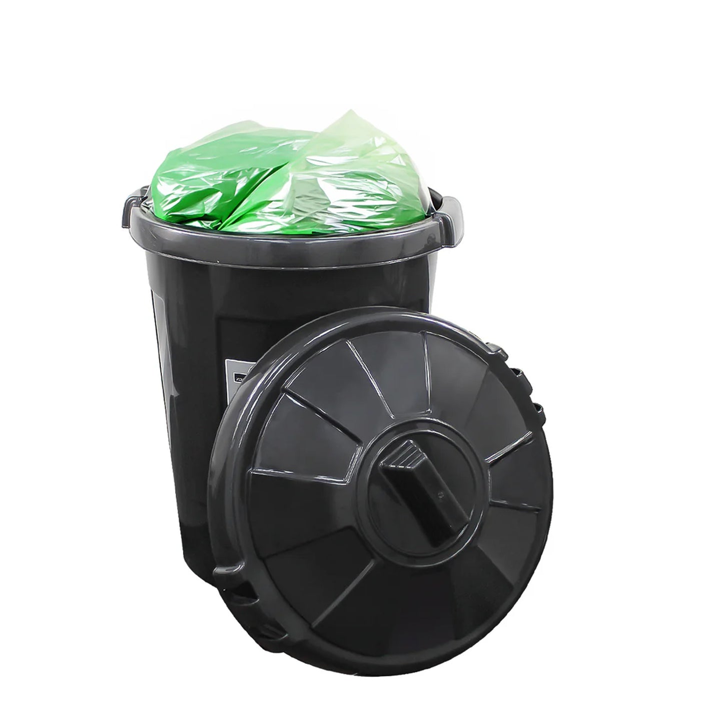 One Colour - Pack Shot - TML Black Dustbin 80L
