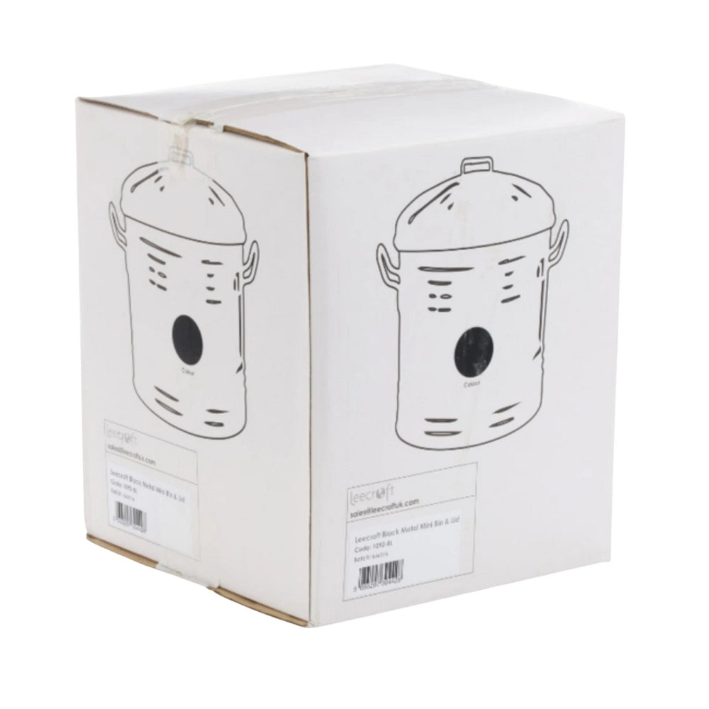 One Colour - Back - Leecroft Metal Mini Bin Black 12 x 10''