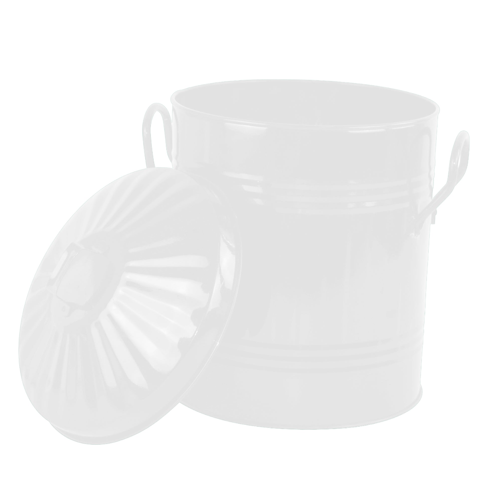 One Colour - Side - Leecroft Metal Mini Bin White 12 x 10''