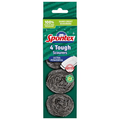 One Colour - Back - Spontex Tough Scourer 4pk