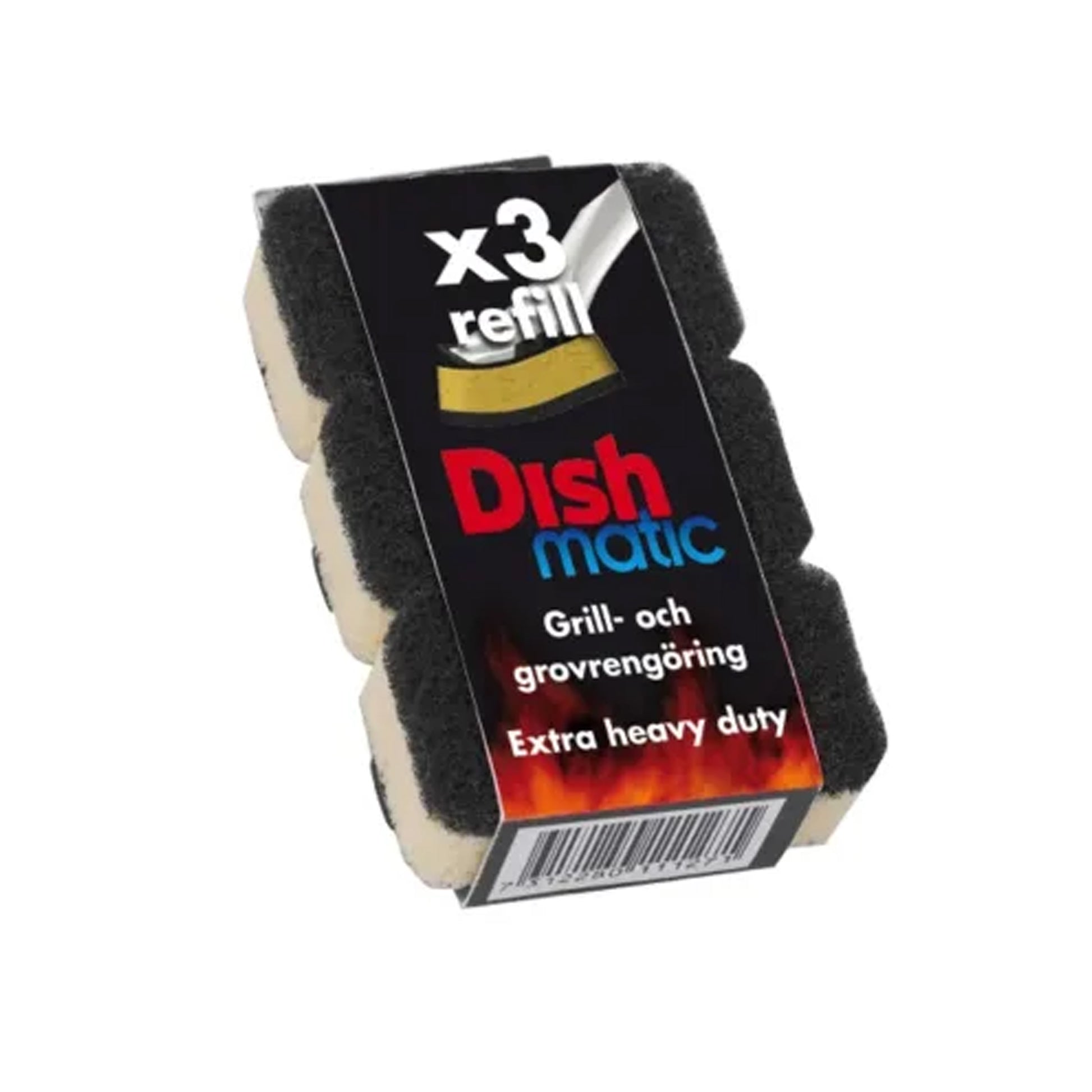 One Colour - Side - Dishmatic Refills Extra Heavy Duty Black 3pk