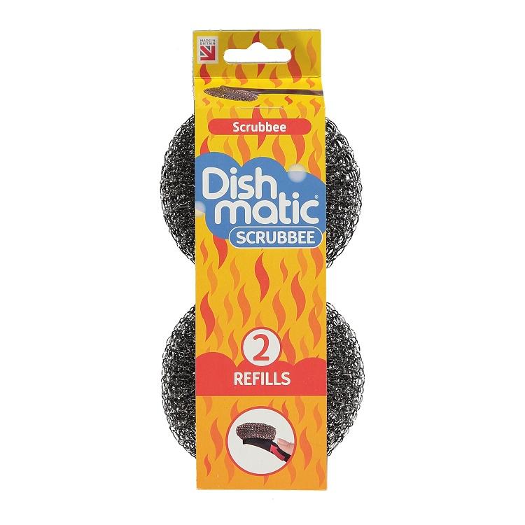 One Colour - Front - Dishmatic Scrubbee Stainless Steel Scourer Refill