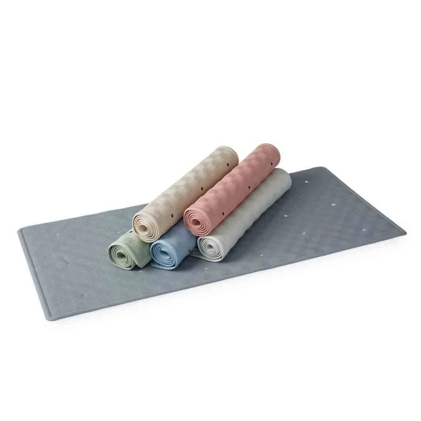 One Colour - Back - Blue Canyon Rubber Bath Mat Green 34 x 74cm