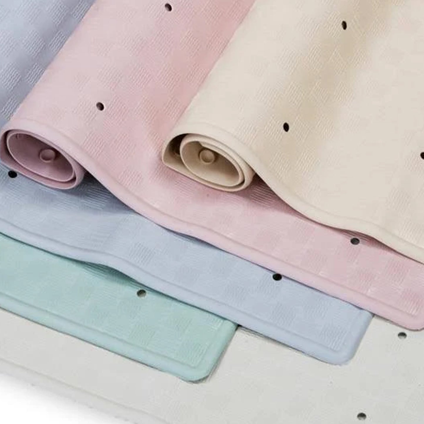 One Colour - Side - Rubber Shower Mat Cream 53 x 53cm