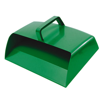 One Colour - Front - Plastic Hooded Dustpan Green