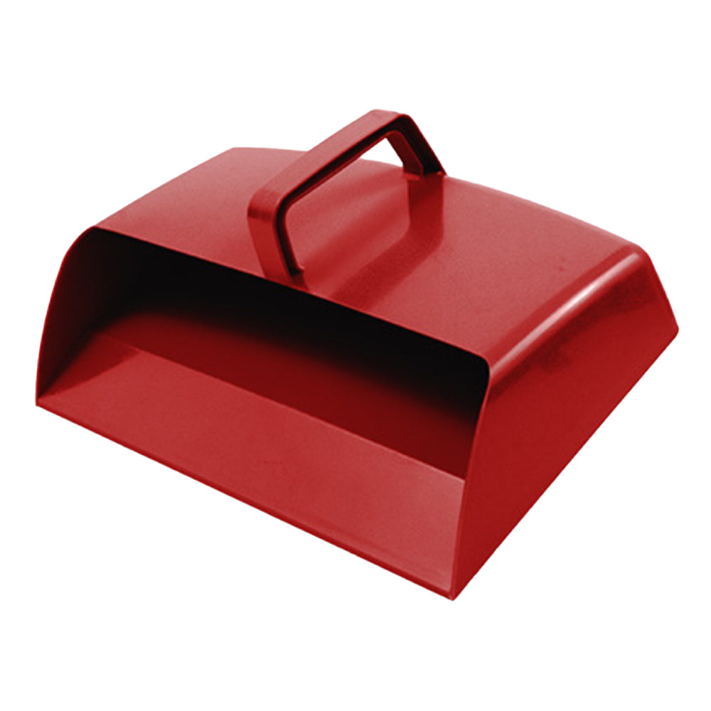 One Colour - Front - Plastic Hooded Dustpan Red