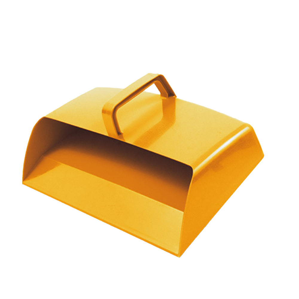 One Colour - Front - Plastic Hooded Dustpan Yellow