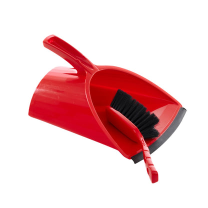 One Colour - Back - Leecroft SCOOPA Dustpan & Brush Stiff Red