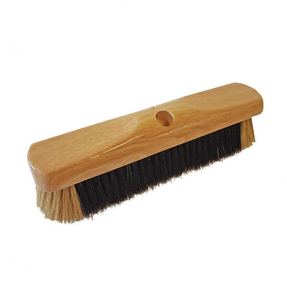 One Colour - Front - Head Only 12'' Pure Bristle Sweeping Broom Black-White