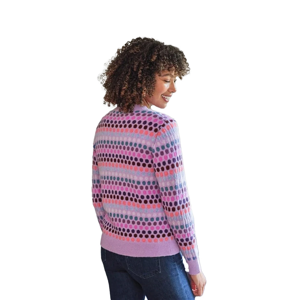 Multicoloured - Back - WoolOvers Womens-Ladies Spot Stripe Cardigan