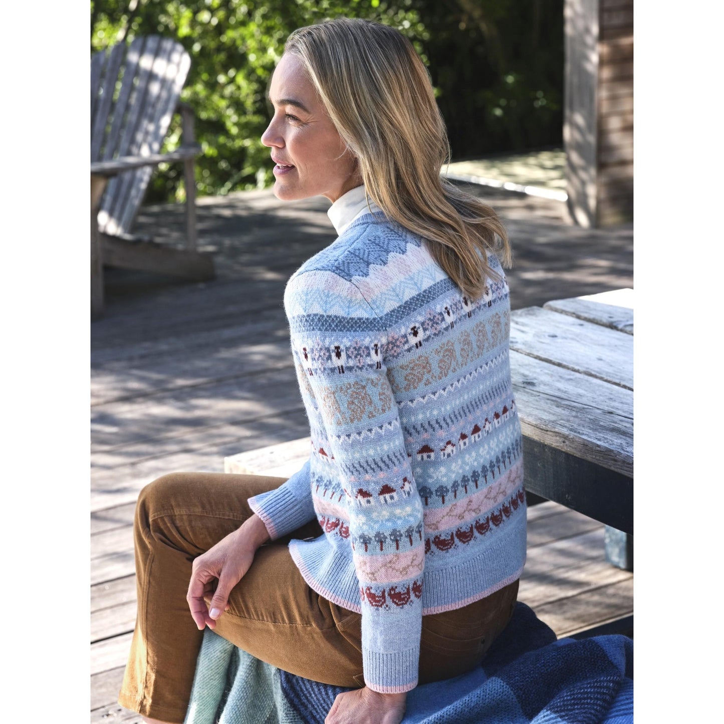 Multicoloured - Front - WoolOvers Womens-Ladies Countryside Walking Cardigan