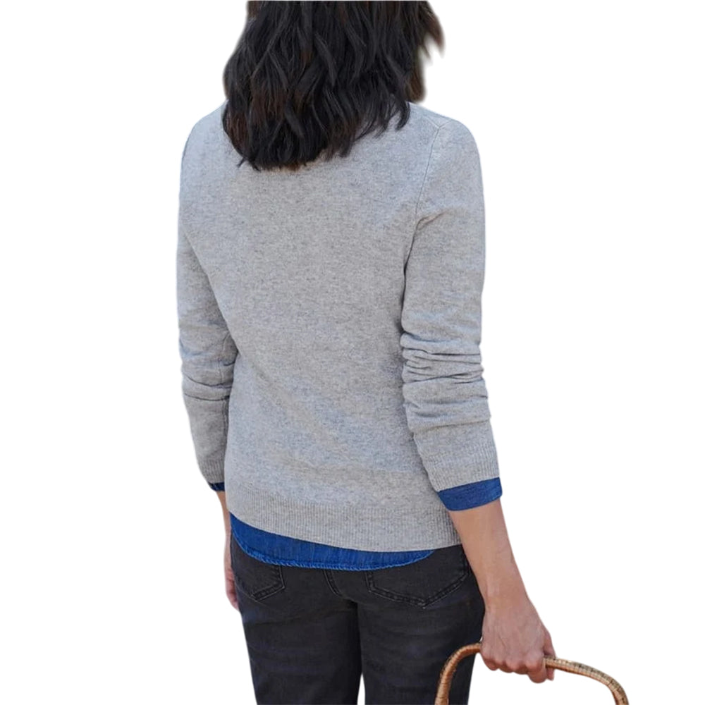 Marble - Back - WoolOvers Womens-Ladies Cashmere Crew Neck Jumper