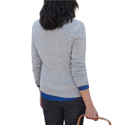 Marble - Back - WoolOvers Womens-Ladies Cashmere Crew Neck Jumper
