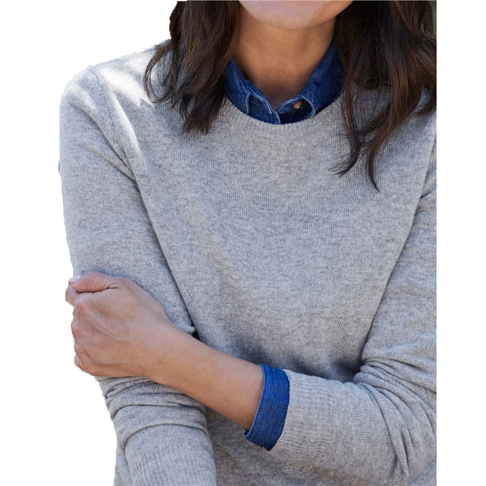 Marble - Side - WoolOvers Womens-Ladies Cashmere Crew Neck Jumper