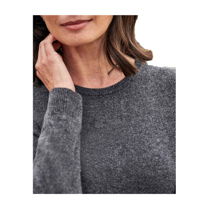 Dark Charcoal - Back - WoolOvers Womens-Ladies Cashmere Crew Neck Jumper