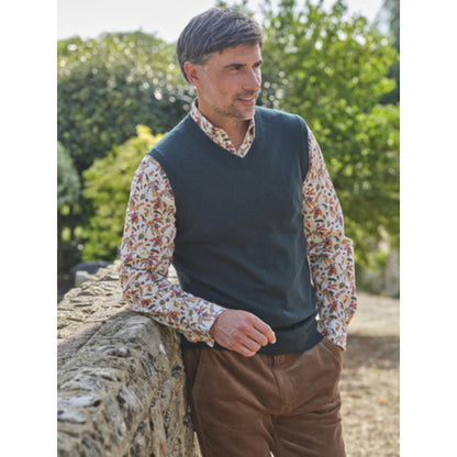 Dark Forest - Front - WoolOvers Mens Cashmere Sweater Vest
