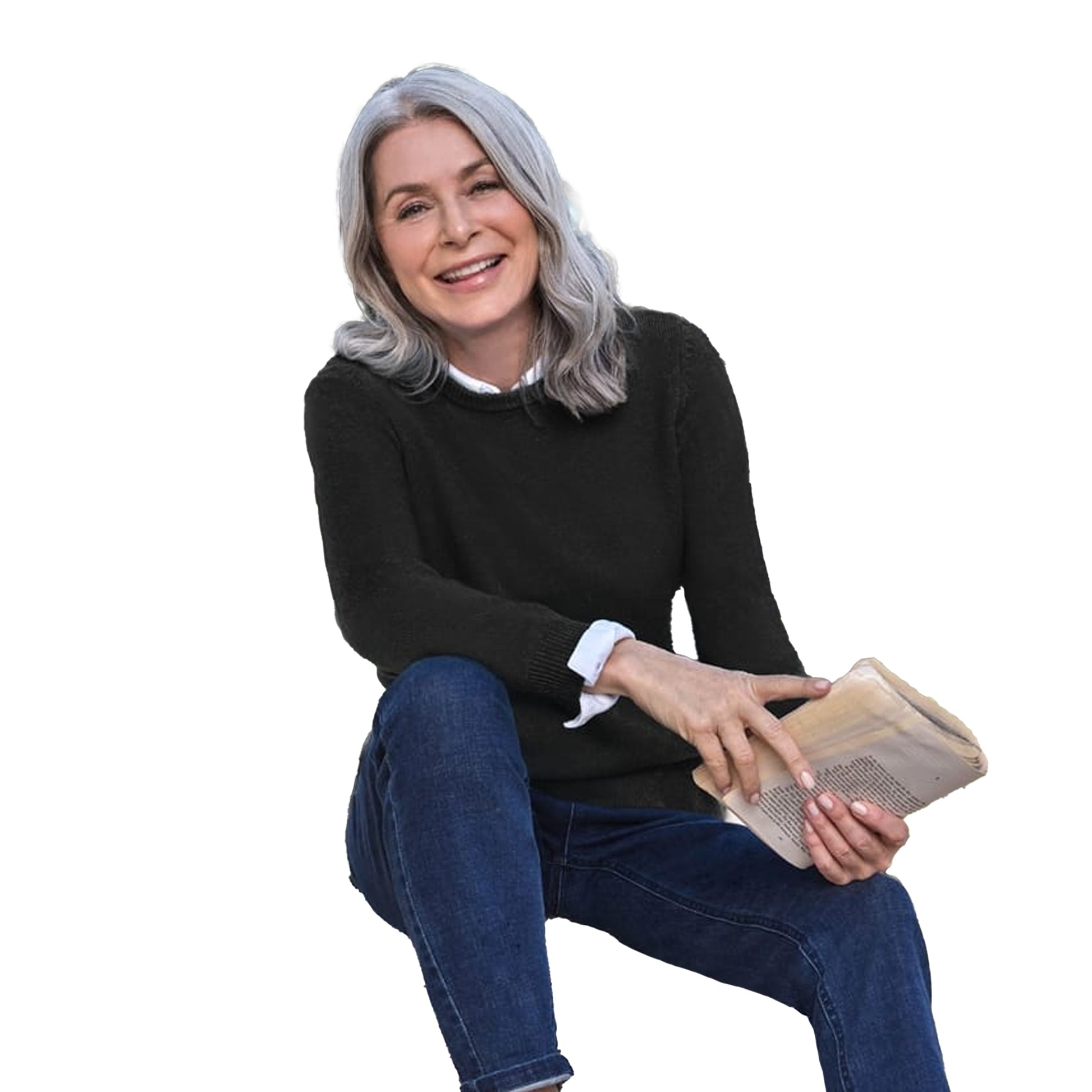 Black - Front - WoolOvers Womens-Ladies Classic Lambswool Crew Neck Jumper