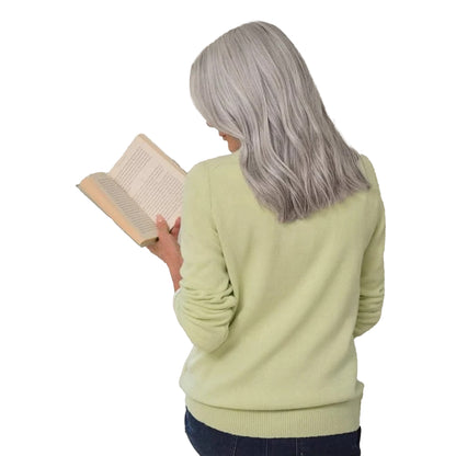 Lime - Back - WoolOvers Womens-Ladies Classic Lambswool Crew Neck Jumper