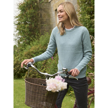 Mineral Green - Front - WoolOvers Womens-Ladies Classic Lambswool Crew Neck Jumper