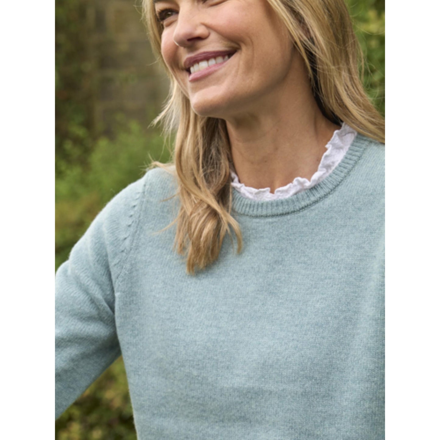 Mineral Green - Back - WoolOvers Womens-Ladies Classic Lambswool Crew Neck Jumper