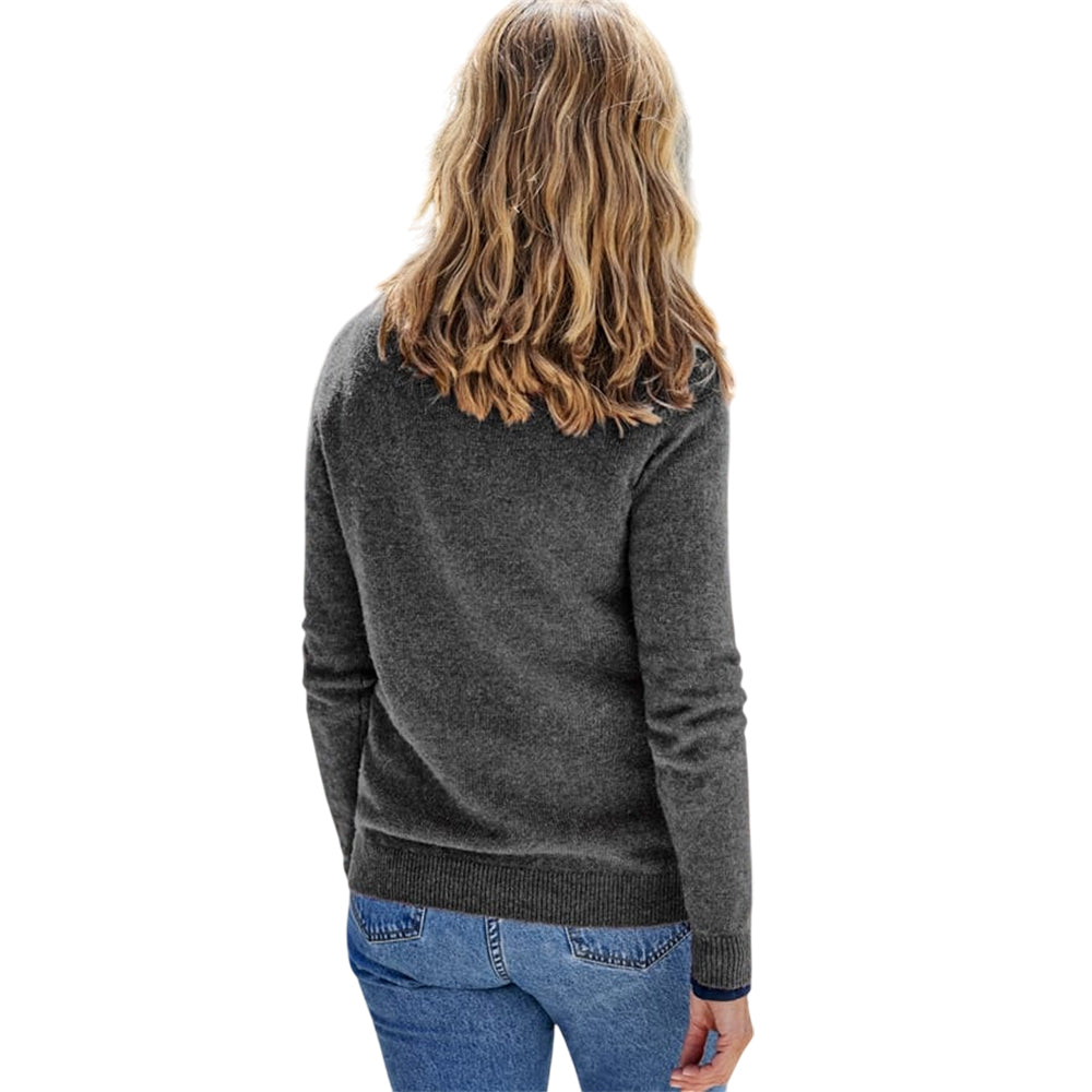 Charcoal - Back - WoolOvers Womens-Ladies Classic Lambswool Crew Neck Jumper