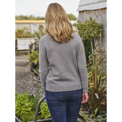 Grey Marl - Lifestyle - WoolOvers Womens-Ladies Lambswool Polo Neck Jumper